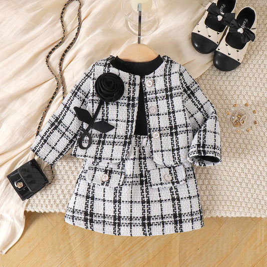 🖤 Elegant Baby Girl Tweed Set – Chic & Luxury Style 👶✨