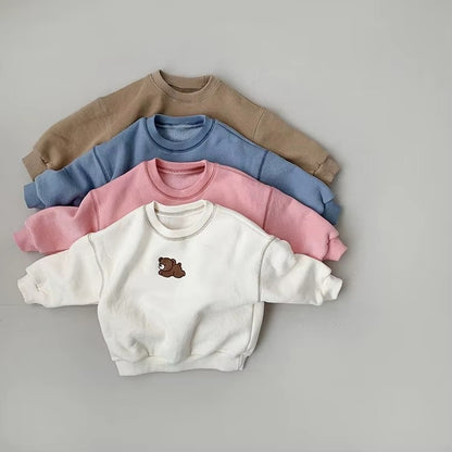 🧸 Baby Cotton 2-Piece Outfit Set – Hoodie Sweatshirt &amp; Pants Cartoon Kids Tracksuit 👶✨