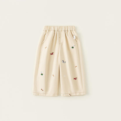 🐾 Kids Cartoon Embroidered Pants – Fun & Comfy 👖✨