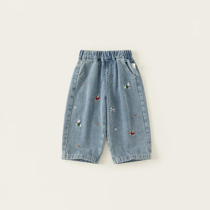 🐾 Kids Cartoon Embroidered Pants – Fun & Comfy 👖✨