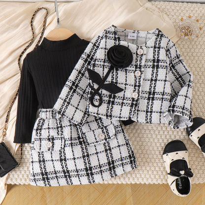 🖤 Elegant Baby Girl Tweed Set – Chic & Luxury Style 👶✨