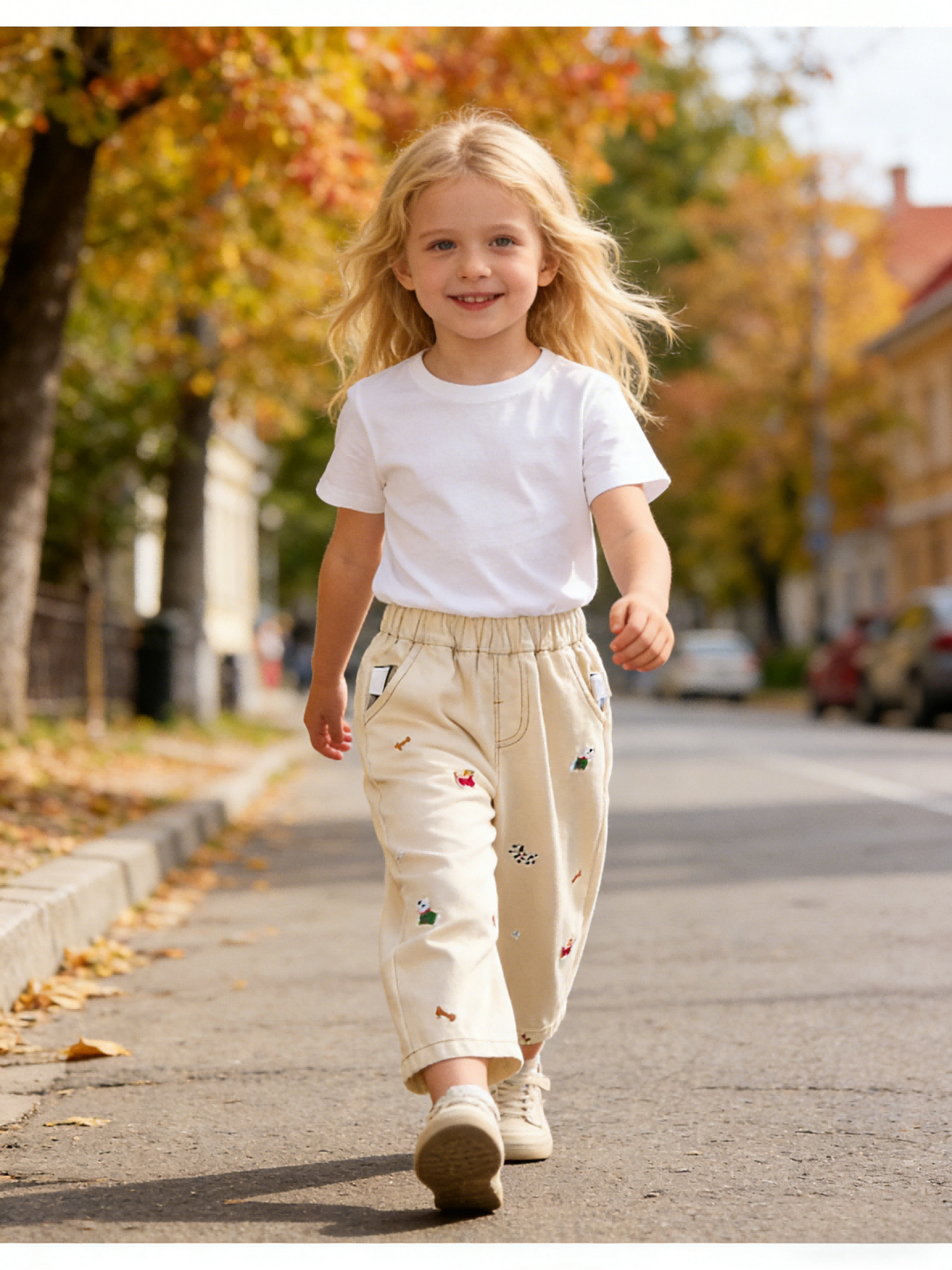 🐾 Kids Cartoon Embroidered Pants – Fun & Comfy 👖✨