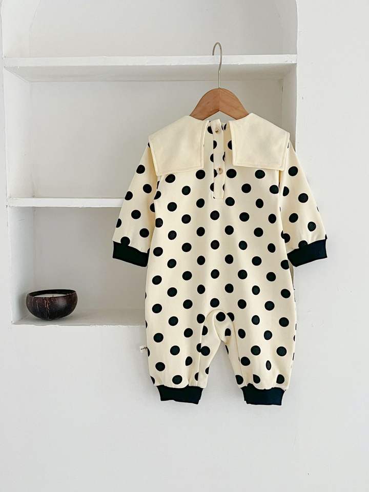 🍌 Baby Polka Dot Banana Romper – Cute & Playful One-Piece Outfit 👶🖤