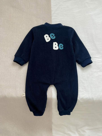✨ “Be Be” Baby Ribbed Romper – Minimal Cozy One-Piece 👶🧸