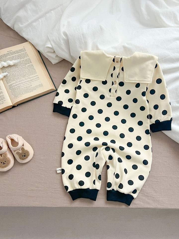 🍌 Baby Polka Dot Banana Romper – Cute & Playful One-Piece Outfit 👶🖤