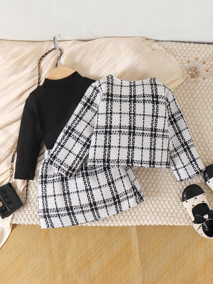 🖤 Elegant Baby Girl Tweed Set – Chic & Luxury Style 👶✨