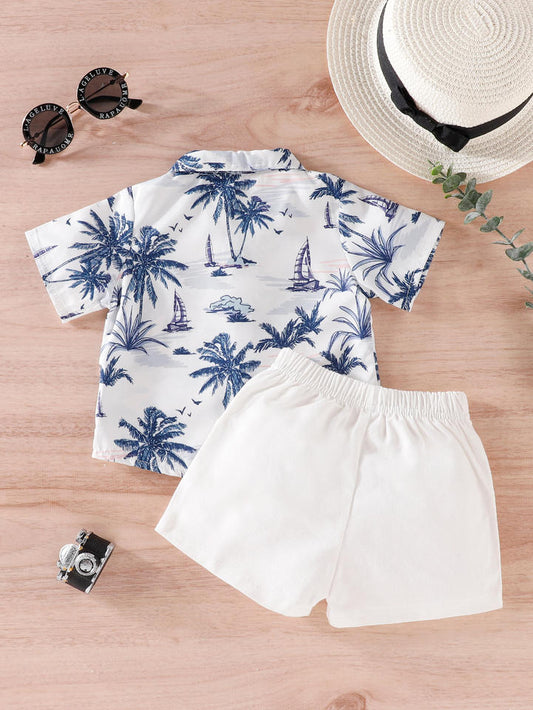 🌴 Baby Boy Summer Palm Set – Fresh & Cool 👶✨