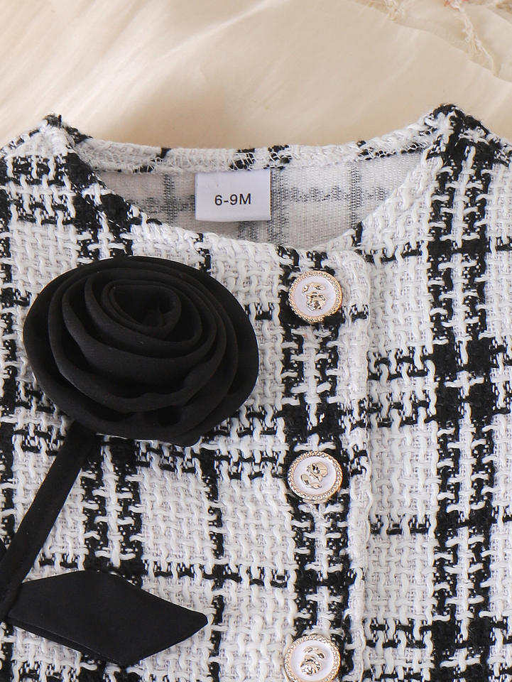 🖤 Elegant Baby Girl Tweed Set – Chic & Luxury Style 👶✨