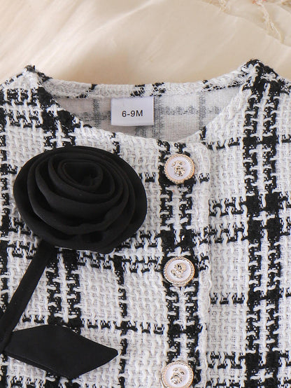 🖤 Elegant Baby Girl Tweed Set – Chic & Luxury Style 👶✨