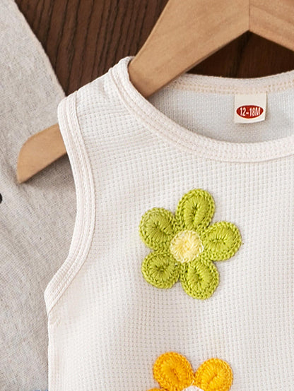 🌼 Baby Girl Floral Denim Set – Cute Summer Style 👶☀️