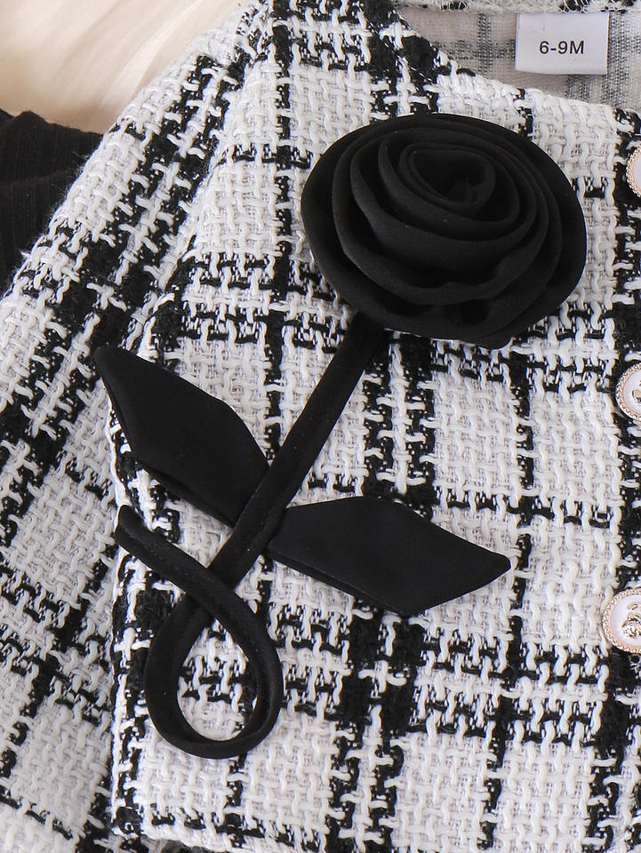 🖤 Elegant Baby Girl Tweed Set – Chic & Luxury Style 👶✨