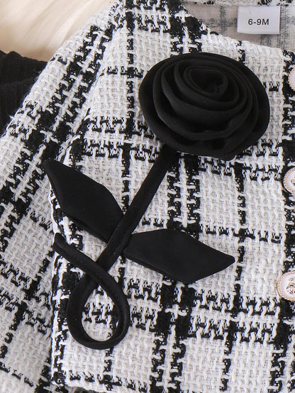 🖤 Elegant Baby Girl Tweed Set – Chic & Luxury Style 👶✨
