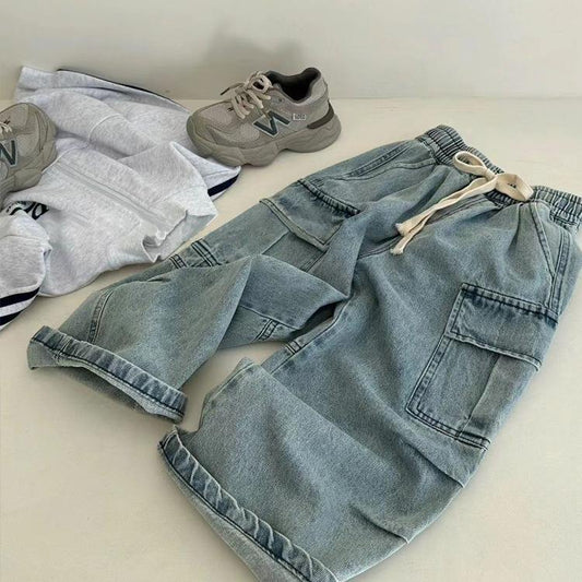 👖 Kids Denim Cargo Pants – Cool & Comfortable ✨