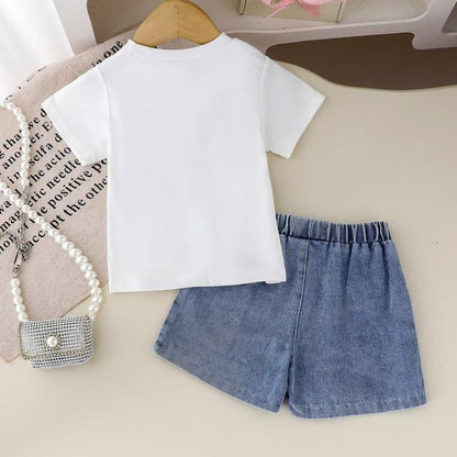🎀 Baby Girl Bow Denim Set – Cute & Playful 💕👶