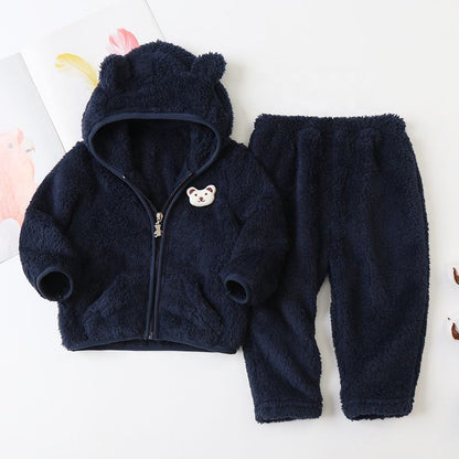🧸 Teddy Bear Fleece Baby Set – Ultra Cozy Hoodie & Pants 👶❄️