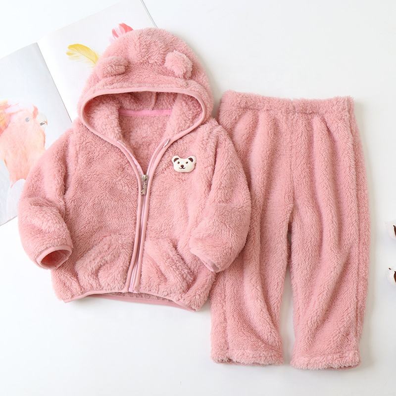 🧸 Teddy Bear Fleece Baby Set – Ultra Cozy Hoodie & Pants 👶❄️