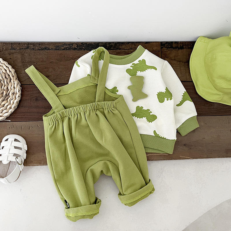 🦖 Dino Baby Overall Set – Cute & Playful Style 💚👶
