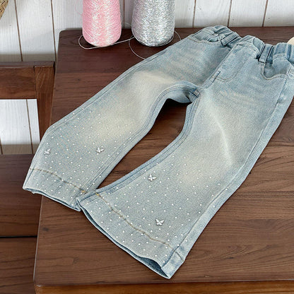 💙 Kids Butterfly Denim Pants – Soft & Stylish 👖✨