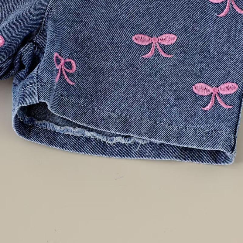 🎀 Baby Girl Bow Denim Set – Cute & Playful 💕👶