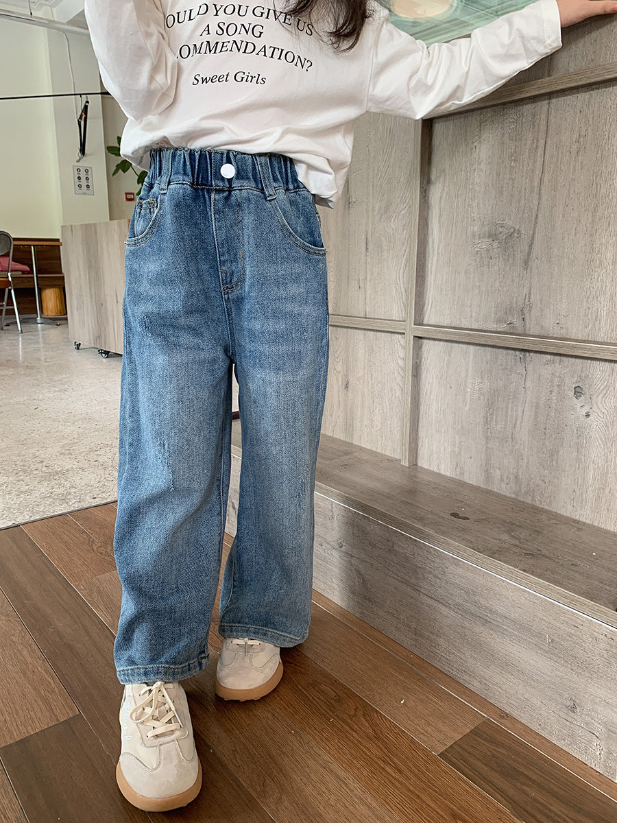 👖 Kids Wide-Leg Denim Pants – Casual & Trendy ✨👧