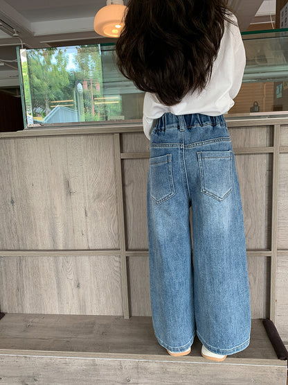 👖 Kids Wide-Leg Denim Pants – Casual & Trendy ✨👧