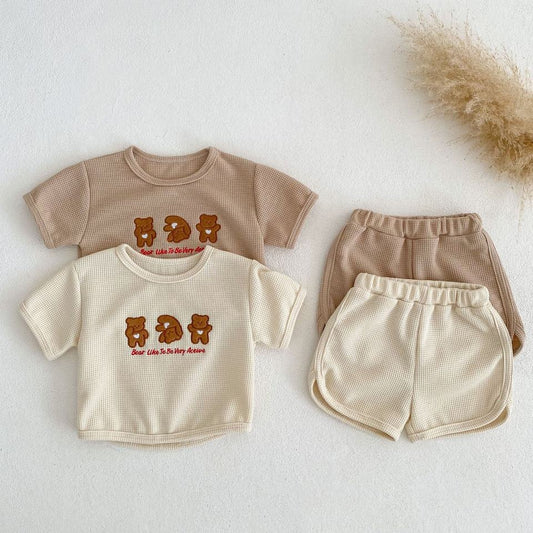 🧸 Bear Print Baby Summer Set – Cute & Comfy Everyday Wear 👶☀️