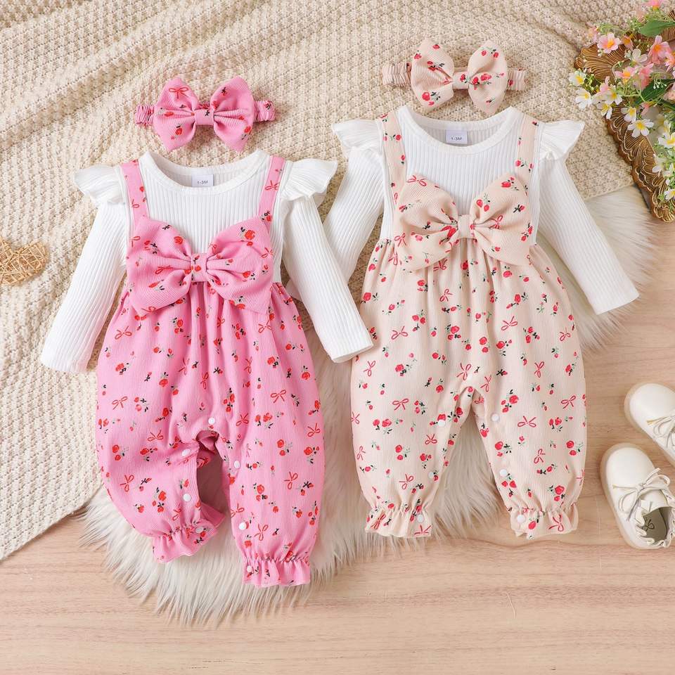 🎀 Baby Girl Floral Romper Set – Sweet & Stylish Everyday Look 🌸👶