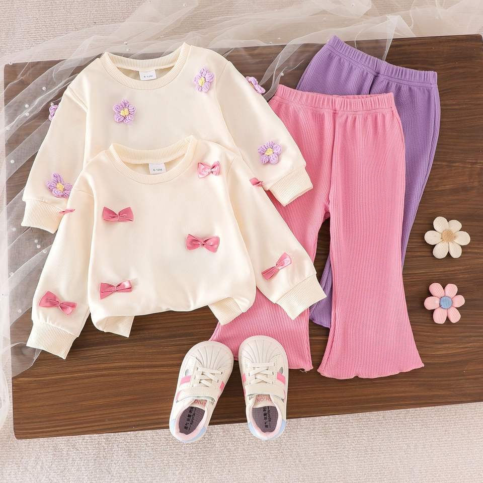 🌸 Baby Girl Cozy Bow Set – Sweet & Stylish Comfort 👶💖