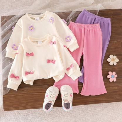 🌸 Baby Girl Cozy Bow Set – Sweet & Stylish Comfort 👶💖
