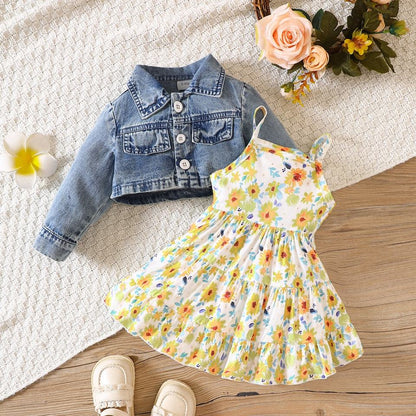 🌼 Baby Girl Floral Dress Set – Fresh & Adorable 💕👶