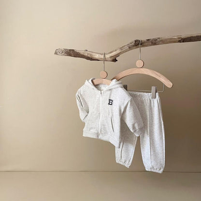 🧥 Baby Hoodie Tracksuit Set – Zip-Up Jacket & Jogger Pants 2-Piece Outfit 👶✨