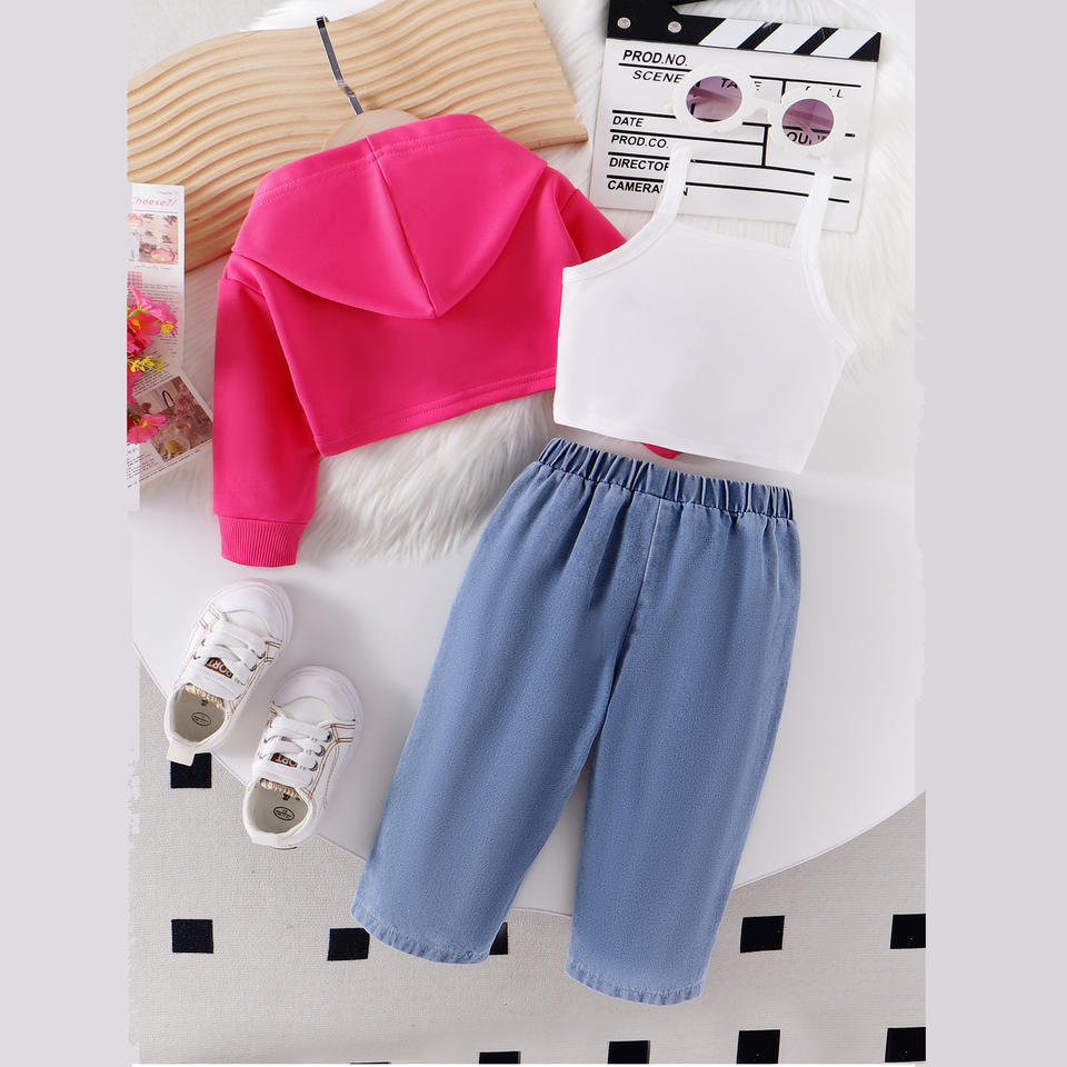 🌸 Baby Girl Flower Denim Set – Trendy & Cute 👧✨