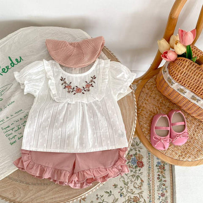 🌷 Baby Girl Vintage Floral Set – Soft & Elegant 👶✨