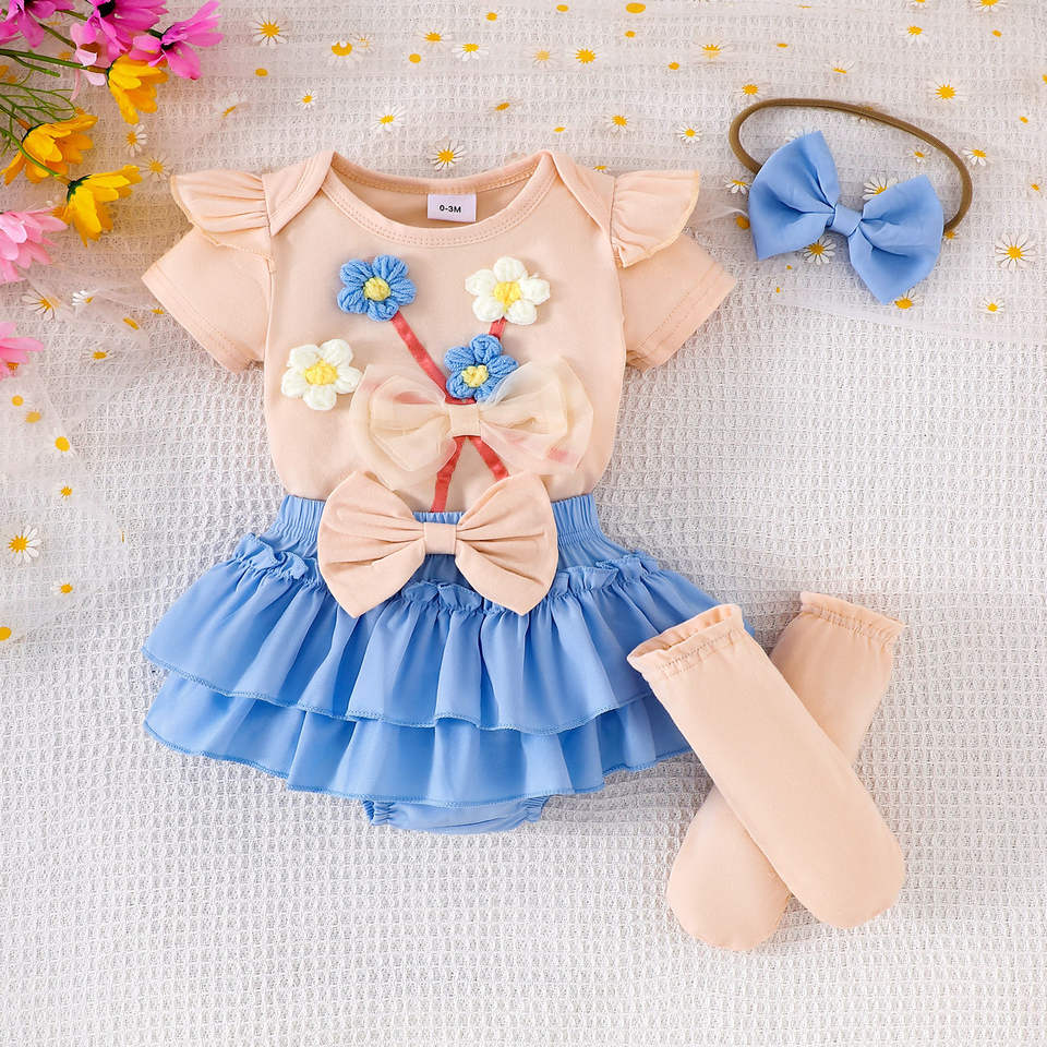 🌸 Baby Girl Ruffle Romper Set – Sweet & Princess Style 👶🎀