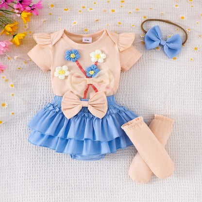 🌸 Baby Girl Ruffle Romper Set – Sweet & Princess Style 👶🎀
