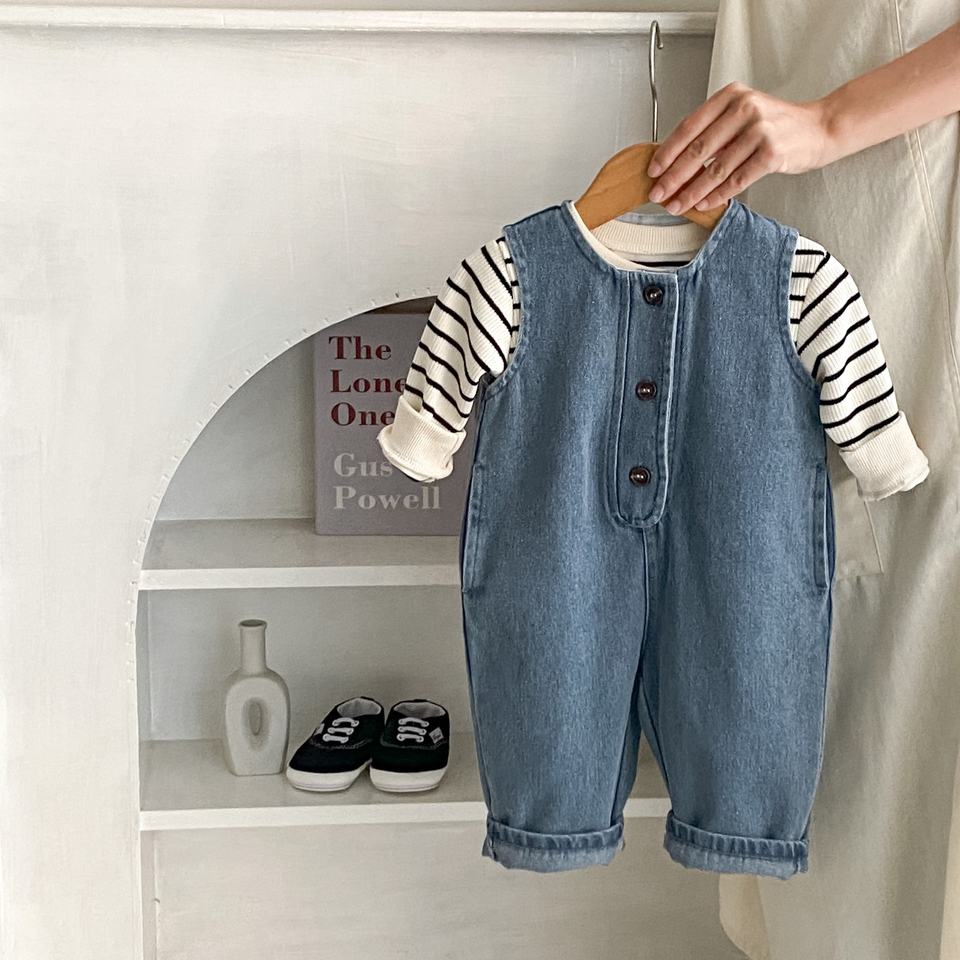 👶 Denim Baby Outfit Set – Classic Overall Style 💙✨