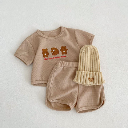 🧸 Bear Print Baby Summer Set – Cute & Comfy Everyday Wear 👶☀️