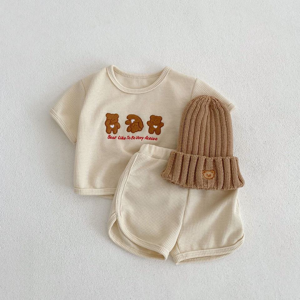 🧸 Bear Print Baby Summer Set – Cute & Comfy Everyday Wear 👶☀️
