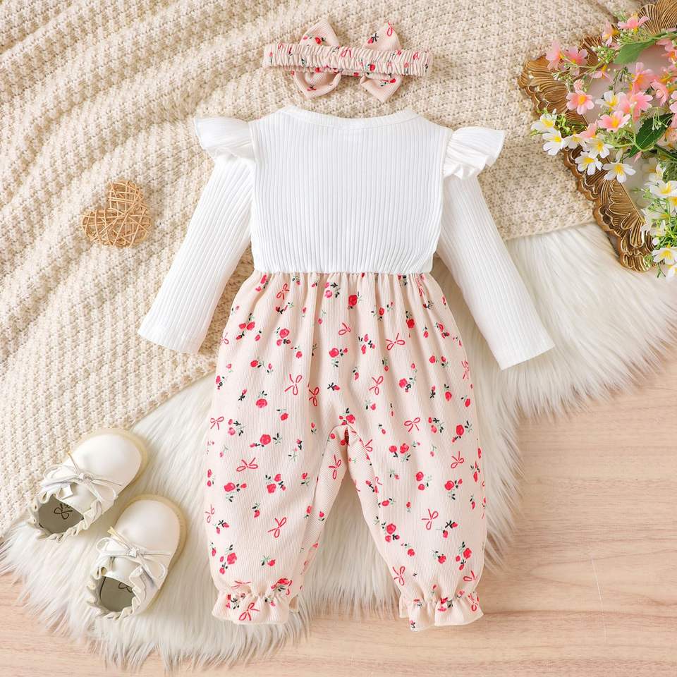 🎀 Baby Girl Floral Romper Set – Sweet & Stylish Everyday Look 🌸👶