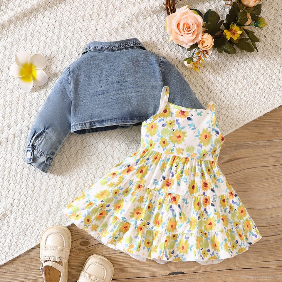 🌼 Baby Girl Floral Dress Set – Fresh & Adorable 💕👶