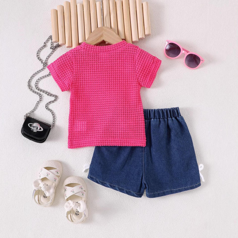 🎀 Baby Girl Bow Summer Set – Cute & Playful Style 👶💖