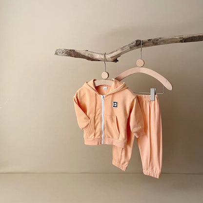 🧥 Baby Hoodie Tracksuit Set – Zip-Up Jacket & Jogger Pants 2-Piece Outfit 👶✨