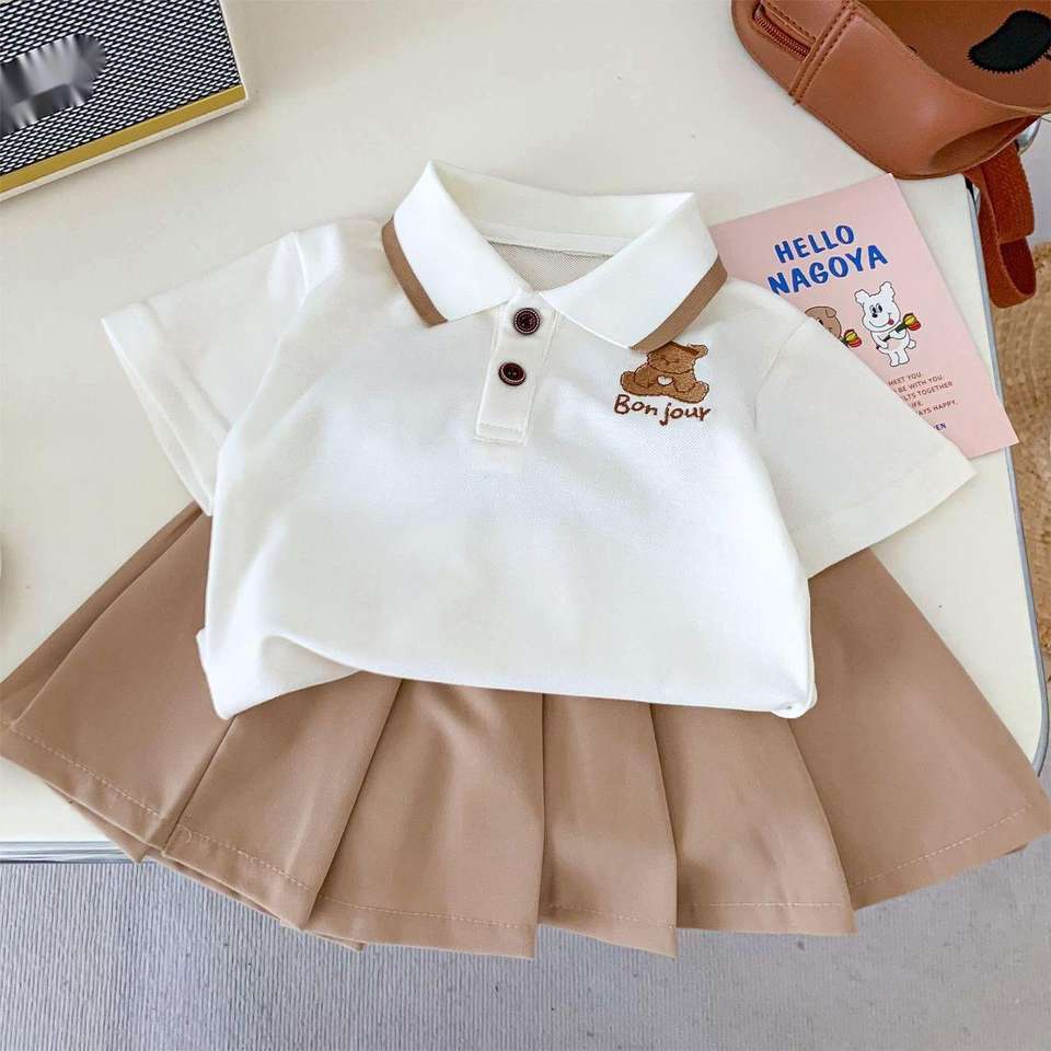 👕 Baby Polo Outfit Set – Cotton Shirt & Shorts/Skirt 2-Piece Summer Set 👶✨