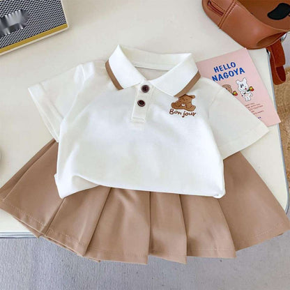 👕 Baby Polo Outfit Set – Cotton Shirt & Shorts/Skirt 2-Piece Summer Set 👶✨
