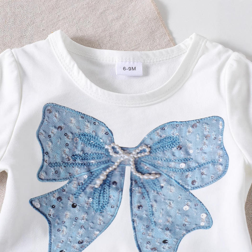 🎀 Baby Girl Bow Outfit Set – Stylish & Trendy Look 👶💙
