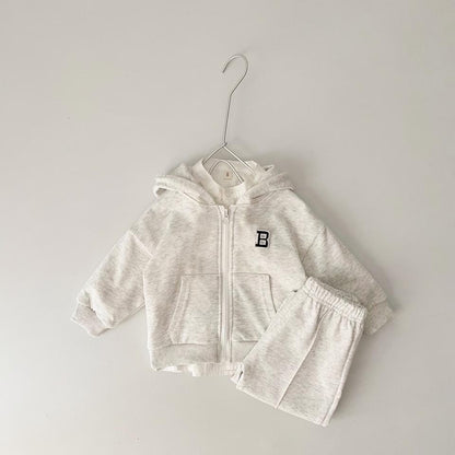 🧥 Baby Hoodie Tracksuit Set – Zip-Up Jacket & Jogger Pants 2-Piece Outfit 👶✨