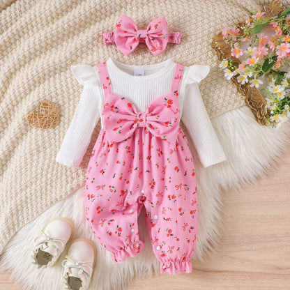 🎀 Baby Girl Floral Romper Set – Sweet & Stylish Everyday Look 🌸👶