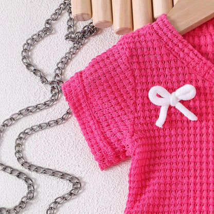 🎀 Baby Girl Bow Summer Set – Cute & Playful Style 👶💖