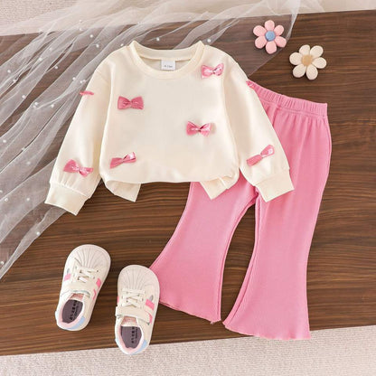 🌸 Baby Girl Cozy Bow Set – Sweet & Stylish Comfort 👶💖