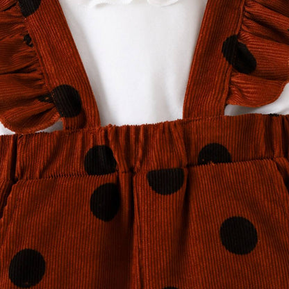 🍂 Polka Dot Baby Suspender Outfit – Sweet & Stylish Look 👶✨